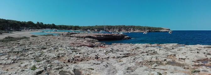 Wall Mural - The Blue Balearic Sea of Ibiza