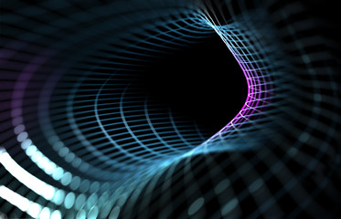 Wall Mural - fondo de tecnologia y ciencia.tunel con malla o red.diseño abstracto de concepto de conexion e inter