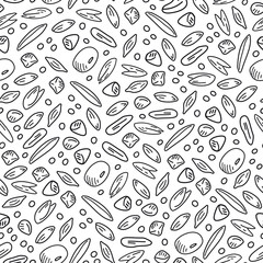 Seamless pattern with outline cereal grains.