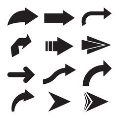 Aufkleber - Set of black vector arrows. Arrow icon. Arrow vector icon. Arrow. Arrows vector collection