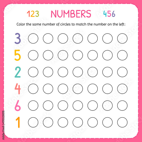numbers for kids worksheet for kindergarten and preschool