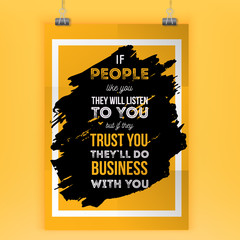 Wall Mural - Trust is the keystone of business. Vector Motivational and inspirational typography poster. Print for wall.