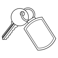 Poster - key with keychain access door vector illustration vector illustration thin line