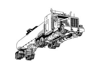 Canvas Print - sketch of truck vector.