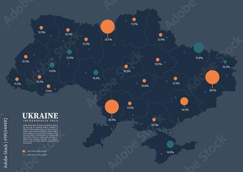 Fotomural Map of Ukraine with infographics pack