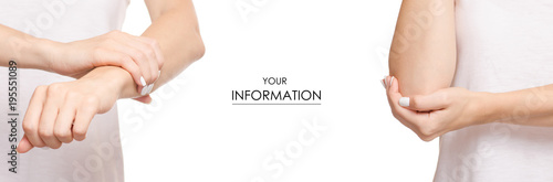 Fotografía Female part of the body elbowhand bone pain health medicine set pattern