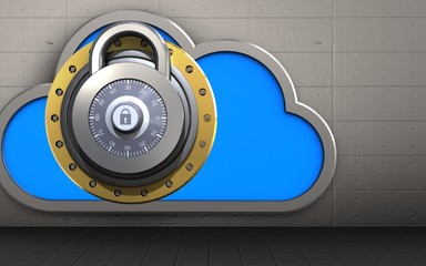 Wall Mural - 3d cloud lock