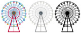 Fototapeta  - Ferris wheels in three designs