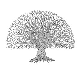 Aufkleber - Big tree with roots for your design