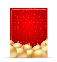 Wall Mural - vector template with Christmas balls with golden balls.