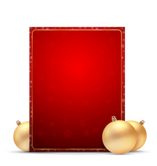 Wall Mural - vector template with Christmas balls with golden balls.