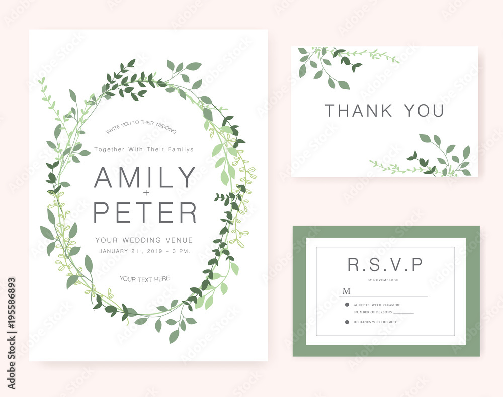 wedding invitation card - obrazy, fototapety, plakaty 