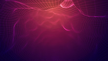 Abstract Background Of Bright Glowing Particles And Paths.