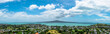 Rangitoto island panoramic view from Mount Victoria in Auckland, New Zealand