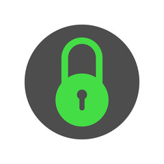 Canvas Print - Round closed padlock icon. Vector.