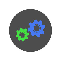 Wall Mural - Preferences button. Cogwheel icon in circle. Vector.