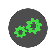 Wall Mural - Preferences button. Cogwheel icon in circle. Vector.