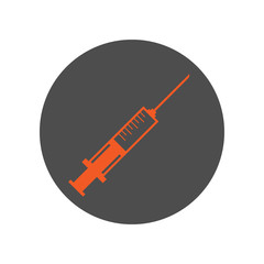 Canvas Print - Medical syringe icon. Vector.