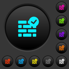 Active firewall dark push buttons with color icons