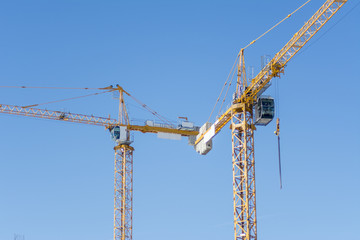 two working tower crane