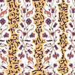 Seamless pattern with arabic calligraphy and arabesque. Design concept for muslim community festival Eid Al Fitr(Translation: thank god). Vector illustration