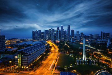 Wall Mural - Sityscape of Singapore city on night