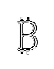 Aufkleber - Symbol of cryptocurrency bitcoin, monochromatic version, copy space.