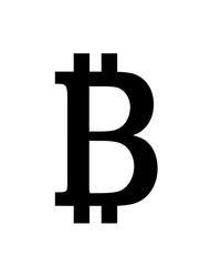 Aufkleber - Symbol of cryptocurrency bitcoin, monochromatic version, copy space.