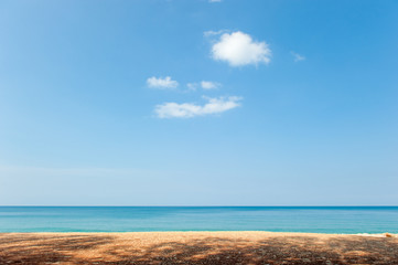 Wall Mural - Tranquil beach and blue sky on sunny summer.