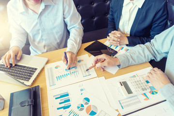 Poster - Group of teamwork businessman and woman in the meeting