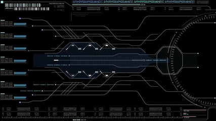 Leinwandbilder - Hi-tech user interface head up display for background computer desktop screen display