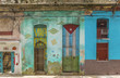 Decorative. colorful entrance door in Havana, Cuba 