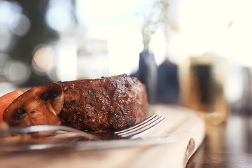 Wall Mural - beef steak in a restaurant