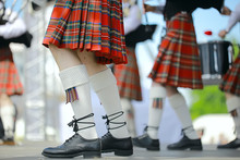 Feet In Scottish Skirts, The Scottish National Orchestra Plays On St. Patrick's Day, Holiday Costumes For Men