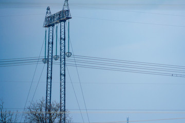 high voltage pole, sky background