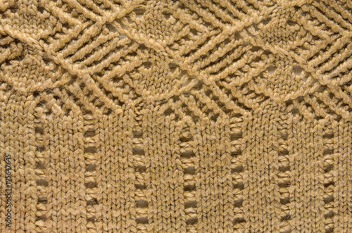 Beige Texture Of A Knitted Sweater With Two Types Of