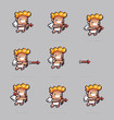 Pixel art cupid shooting arrows with his bow, sprite sheet animation