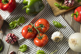 Fototapeta Kuchnia - Healthy Organic Italian Herbs and Vegetables