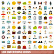 © ylivdesign - 100 enterprise icons set, flat style