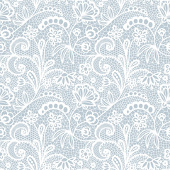  Lace seamless pattern with flowers