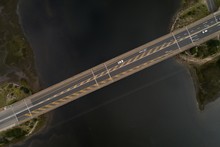 Aerial View Of Bridge Over River