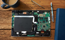Overhead View Of Motherboard Of Tablet Computer
