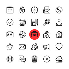Wall Mural - basic business, office, marketing line icons set. modern graphic design concepts, simple outline ele