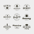 © youarehere - set of vintage brewery logos. vector illustration