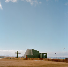 Modernist Icelandic Church On A Clear Sunny Day