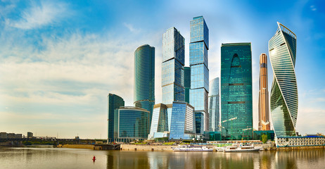 Moscow City skyline. Panorama