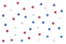 Blue Red And White Glitter Star Paper Cut On White Background - Isolated