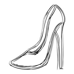 Sticker - femenine shoe elegant icon