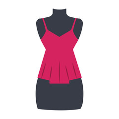 Sticker - mannequin with sensual blouse for woman vector illustration design