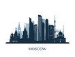 © greens87 - Moscow skyline, monochrome silhouette. Vector illustration.
